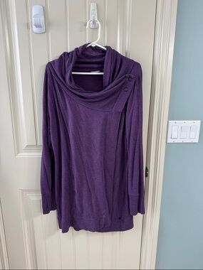 Women's Purple Open-Front Draped Cardigan